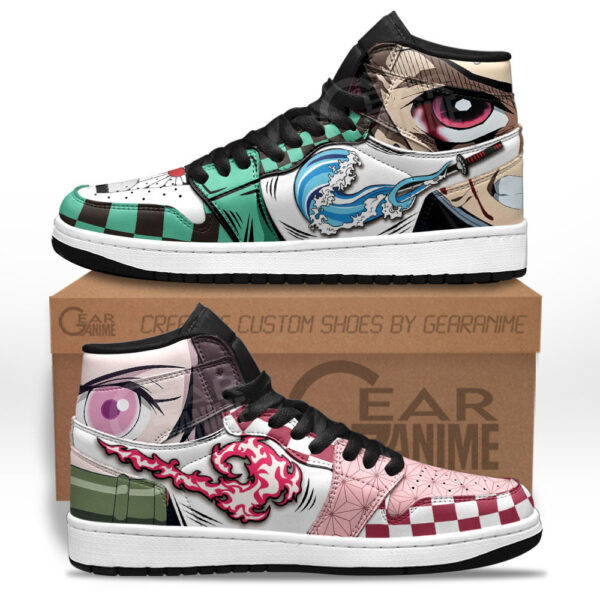 Baskets montantes Air Jordan Tanjirô et Nezuko – Chaussures montantes Demon Slayer