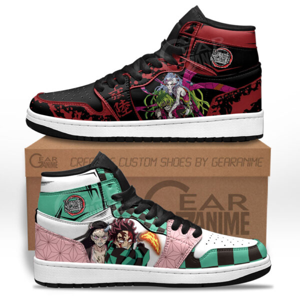 Baskets montantes Air Jordan Daki Gyutaro vs Tanjiro Nezuko – Chaussures montantes Demon Slayer