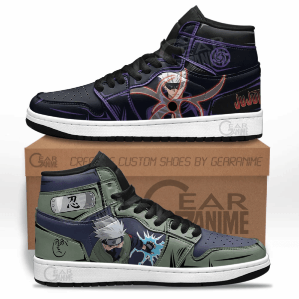 Baskets montantes Air Jordan Kakashi Hatake et Satoru Gojo – Chaussures montantes Cross Anime – Image 2
