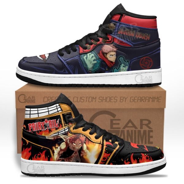 Baskets montantes Air Jordan Yuji Itadori et Natsu Dragneel – Chaussures montantes Cross Anime – Image 2