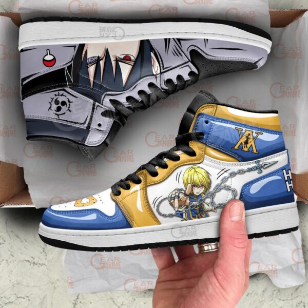 Baskets montantes Air Jordan Kurapika et Sasuke Uchiha – Chaussures montantes Cross Anime – Image 3