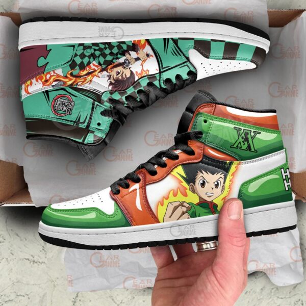 Baskets montantes Air Jordan Tanjiro et Gon Freecss – Chaussures montantes Cross Anime – Image 3