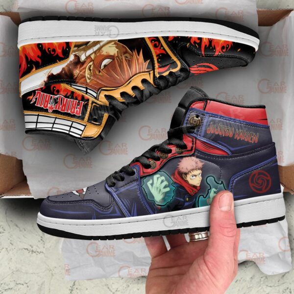 Baskets montantes Air Jordan Yuji Itadori et Natsu Dragneel – Chaussures montantes Cross Anime – Image 3