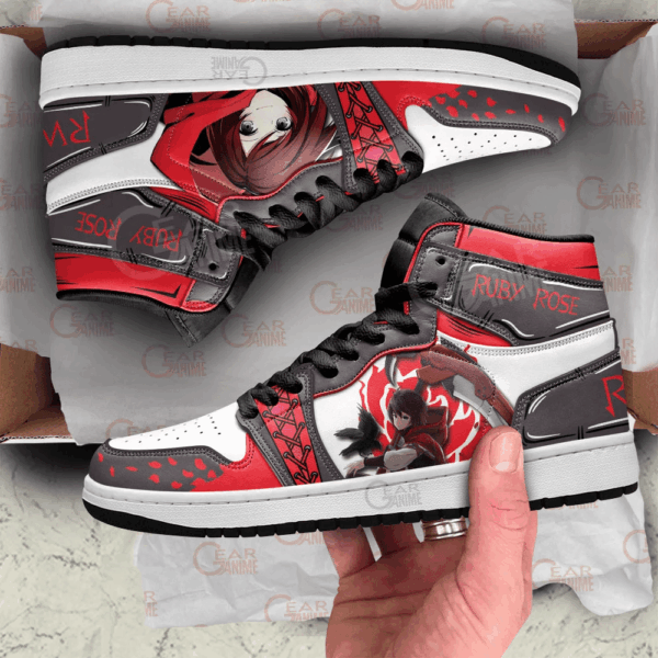 Baskets montantes Air Jordan Ruby Rose – Chaussures montantes RWBY – Image 3