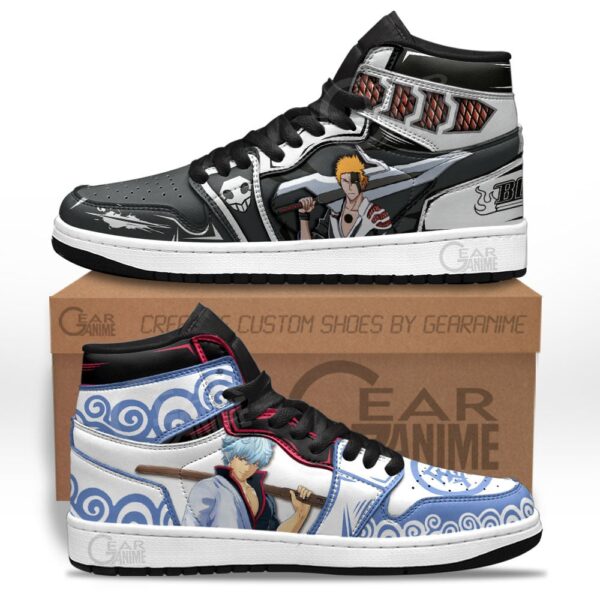 Baskets montantes Air Jordan Ichigo Kurosaki et Gintoki Sakata – Chaussures montantes Cross Anime – Image 2