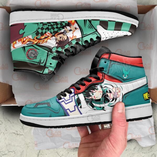 Baskets montantes Air Jordan Tanjiro et Izuku Midoriya – Chaussures montantes Cross Anime – Image 3