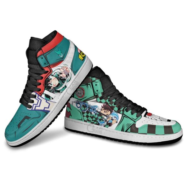 Baskets montantes Air Jordan Tanjiro et Izuku Midoriya – Chaussures montantes Cross Anime – Image 4