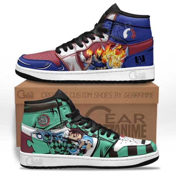 Baskets montantes Air Jordan Tanjiro & Todoroki – Chaussures montantes Anime Mix – Image 2