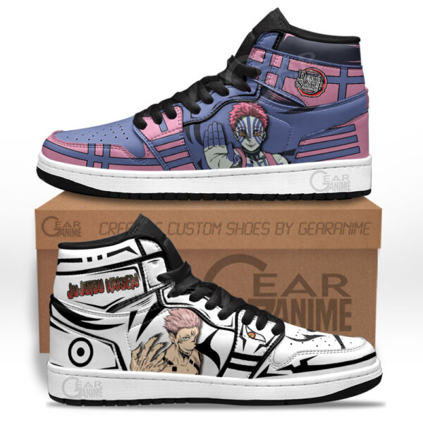 Baskets montantes Air Jordan Akaza & Sukuna – Chaussures montantes Anime Mix – Image 2