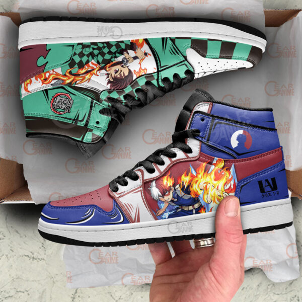 Baskets montantes Air Jordan Tanjiro & Todoroki – Chaussures montantes Anime Mix – Image 3