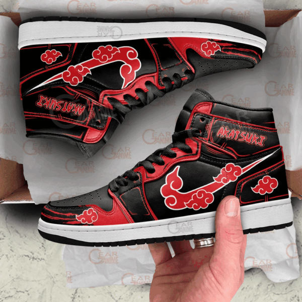 Baskets montantes Air Jordan Naruto Akatsuki – Chaussures montantes Naruto – Image 3