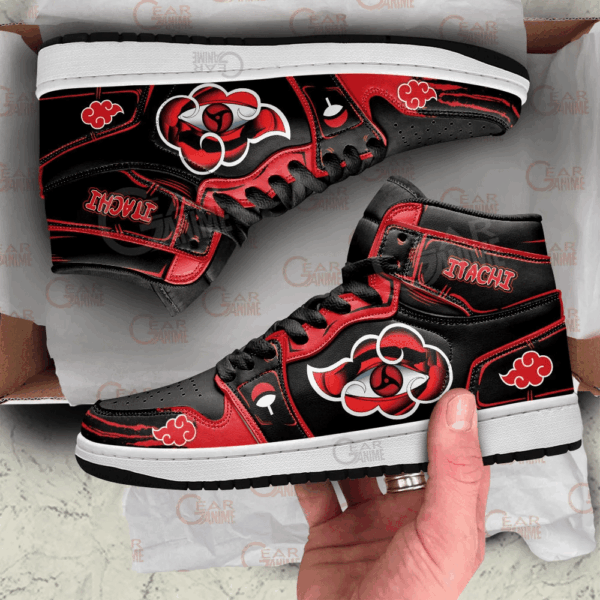 Baskets montantes Air Jordan Itachi Sharingan – Chaussures montantes Naruto – Image 3