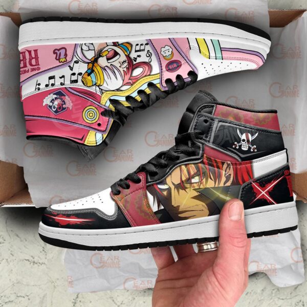 Baskets montantes Air Jordan Shanks et Uta – Chaussures montantes One Piece Red – Image 2
