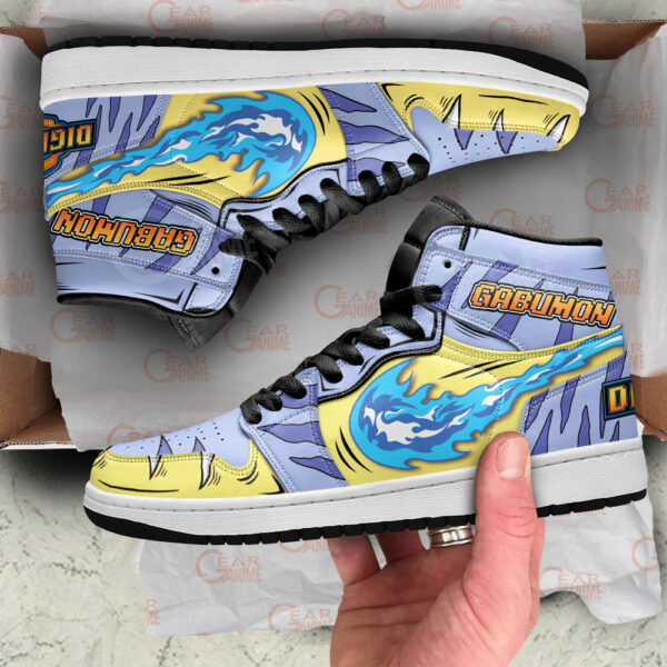Baskets montantes Air Jordan Gabumon – Chaussures montantes Digimon – Image 2