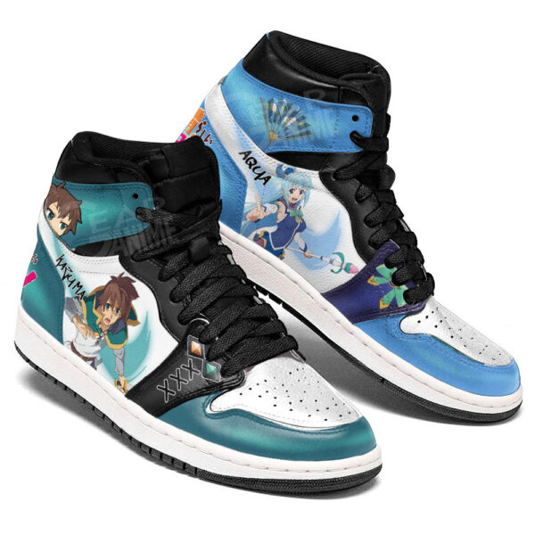 Baskets montantes Air Jordan Aqua et Kazuma – Chaussures montantes KonoSuba – Image 2