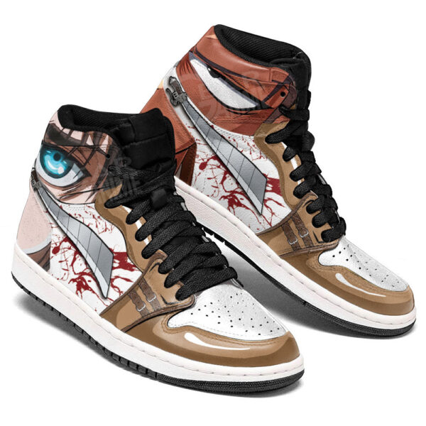 Baskets montantes Air Jordan Levi Ackerman et Eren Jäger – Chaussures montantes L’Attaque des Titans – Image 2
