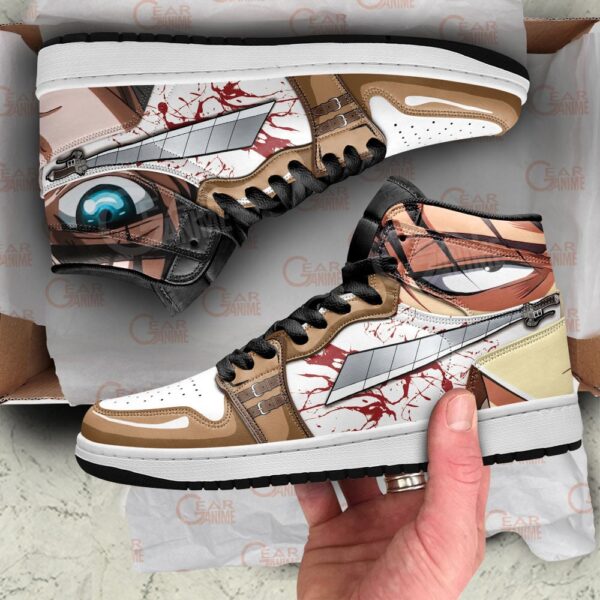 Baskets montantes Air Jordan Levi Ackerman et Eren Jäger – Chaussures montantes L’Attaque des Titans – Image 4