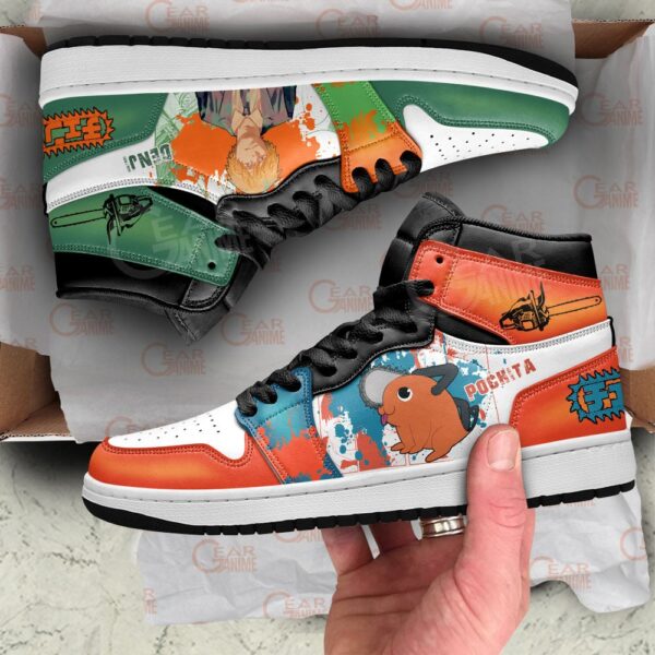 Baskets montantes Air Jordan Denji & Pochita – Chaussures montantes Chainsaw Man – Image 2
