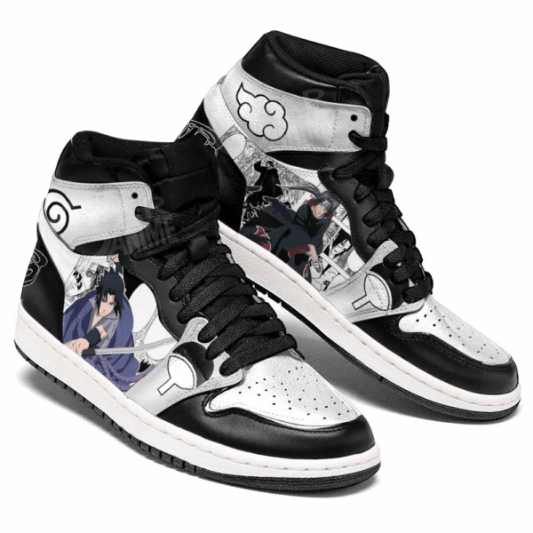 Baskets montantes Air Jordan Itachi et Sasuke Uchiha – Chaussures montantes Naruto – Image 3