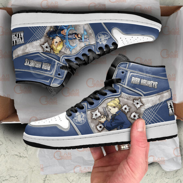 Baskets montantes Air Jordan Riza Hawkeye – Chaussures montantes Fullmetal Alchemist – Image 2