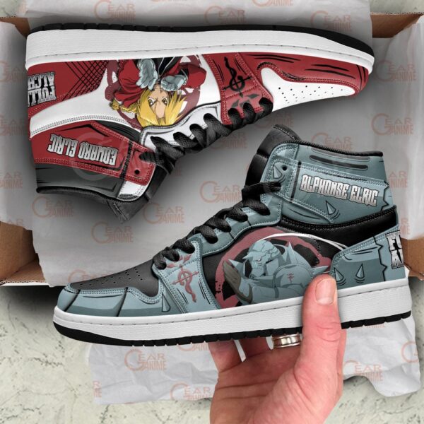 Baskets montantes Air Jordan Alphonse & Edward Elric – Chaussures montantes Fullmetal Alchemist – Image 2
