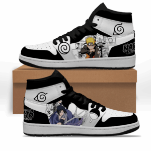 Baskets montantes Air Jordan Naruto et Sasuke Uchiha – Chaussures montantes Naruto