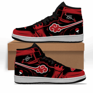 Baskets montantes Air Jordan Itachi Akatsuki – Chaussures montantes Naruto