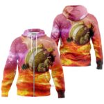 Hoodie zippé Dragon Ball Z Roi Kai Planète Orange