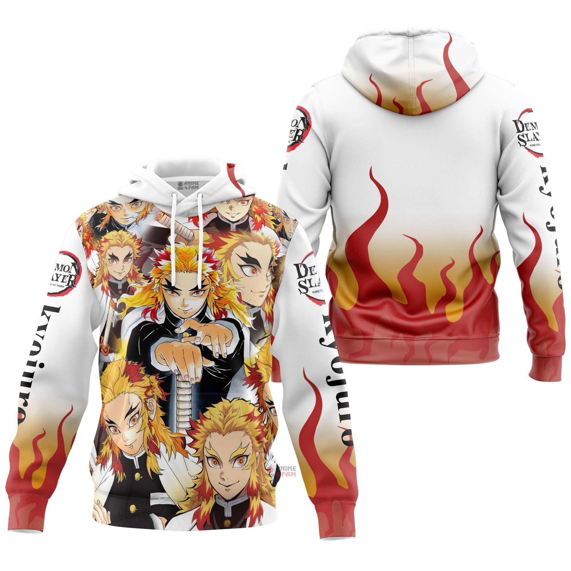 Sweat à capuche Demon Slayer Rengoku Kyojuro – Image 3