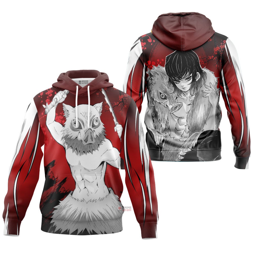 Sweat à capuche Inosuke Hashibira – Demon Slayer (Variante) – Image 2