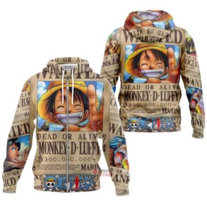 Hoodie zippé One Piece Luffy Wanted