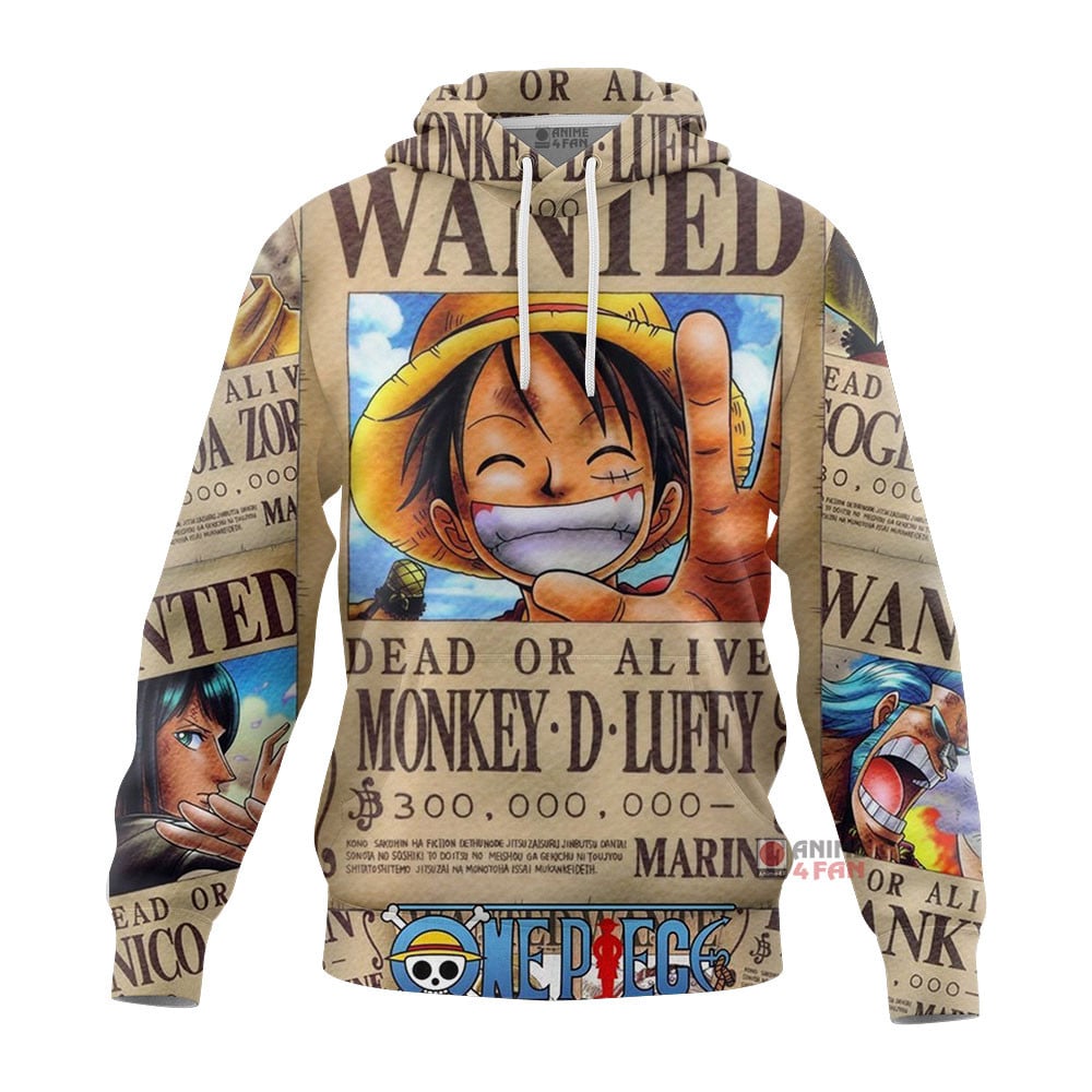 Sweat à capuche One Piece Luffy Wanted