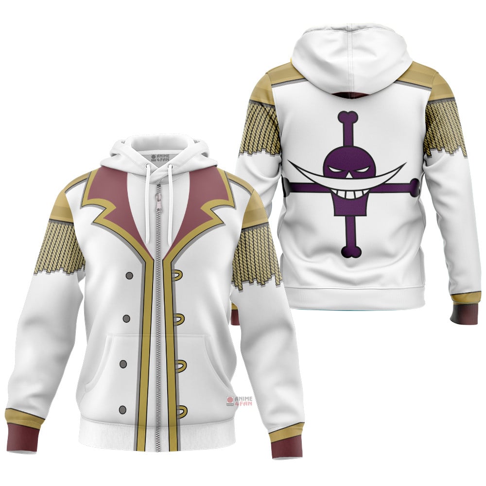 Hoodie zippé One Piece Barbe Blanche