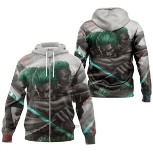 Hoodie zippé Roronoa Zoro (Full Print) – One Piece