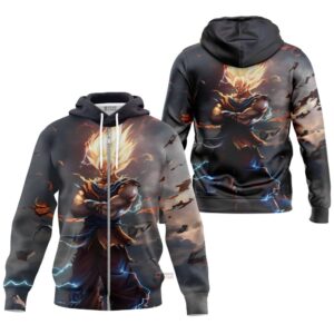 Hoodie zippé Son Goku (Ultra Instinct Dessin) – Dragon Ball