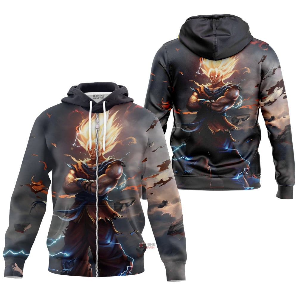 Hoodie zippé Son Goku (Ultra Instinct Dessin) – Dragon Ball