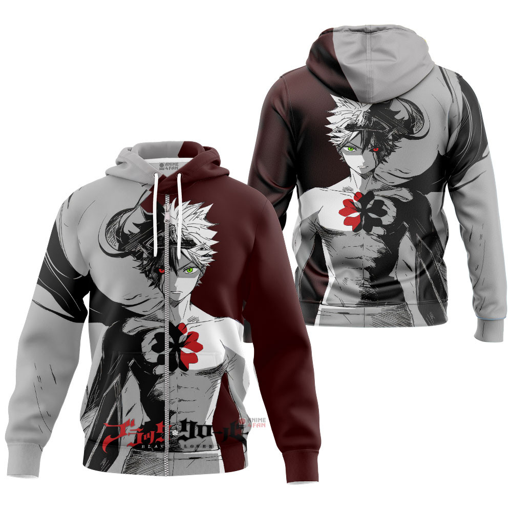 Hoodie zippé Black Clover Asta Mode Sombre