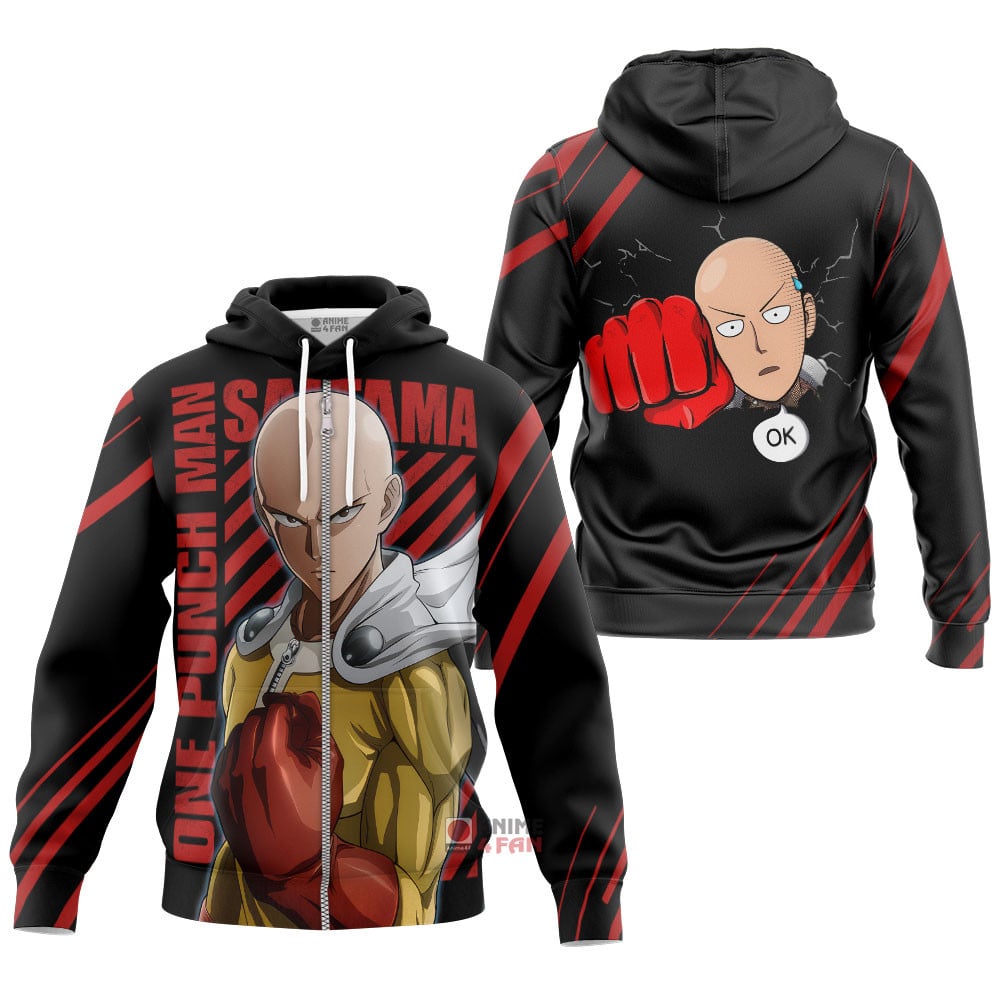 Hoodie zippé One Punch Man Saitama