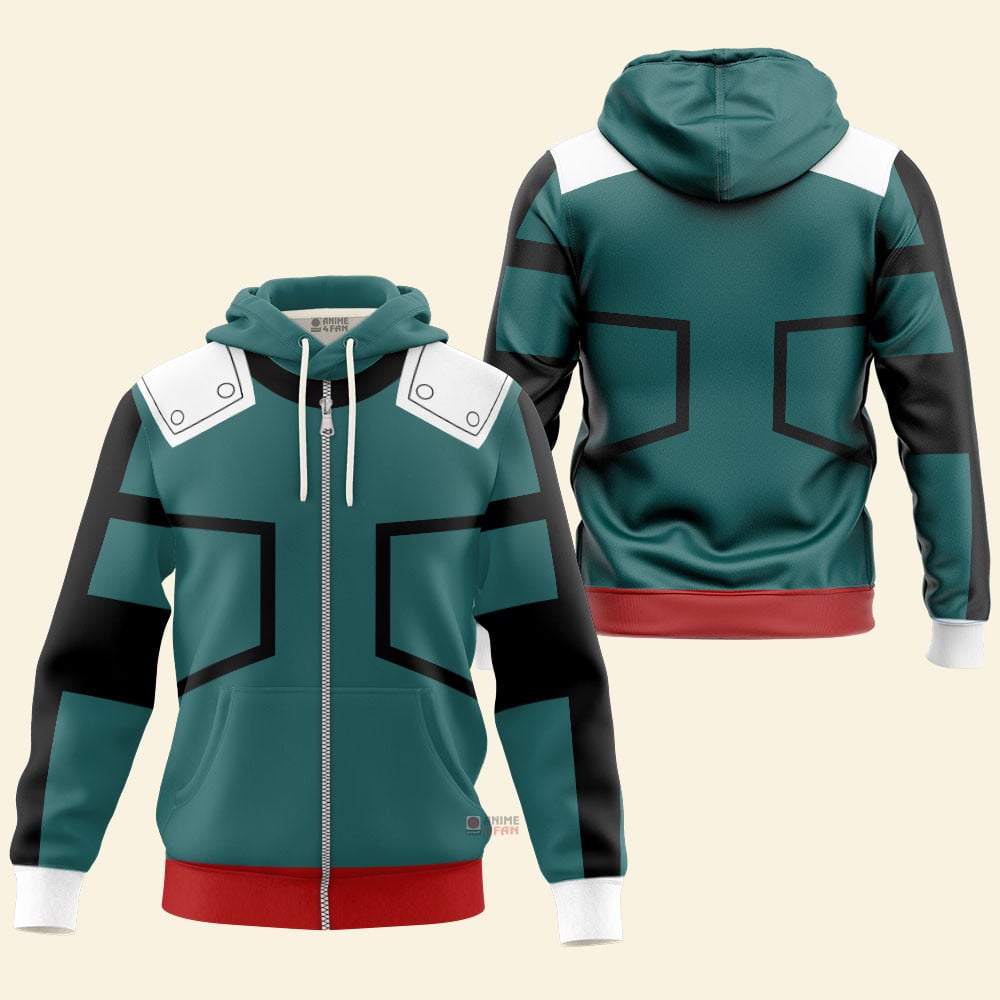 Hoodie zippé Izuku Midoriya Héros – My Hero Academia