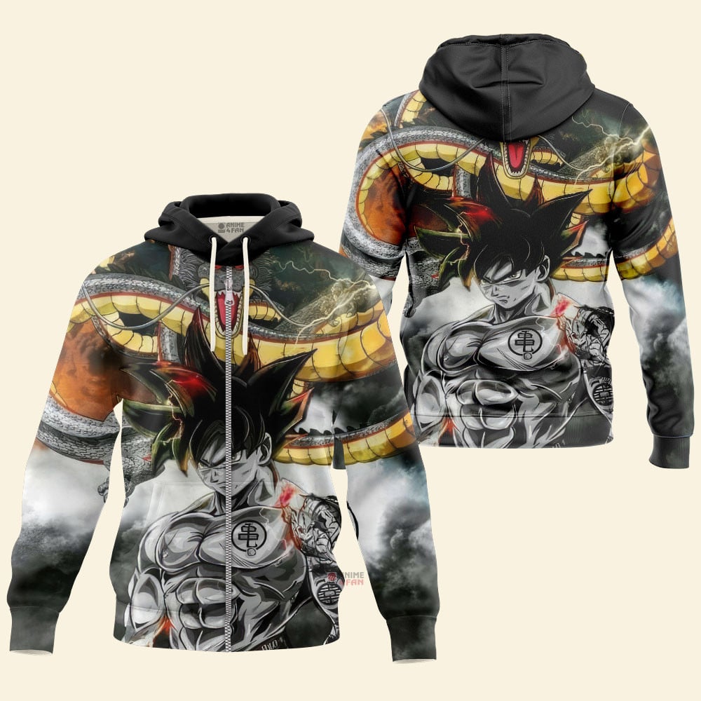 Hoodie zippé Dragon Ball Goku et Shenron