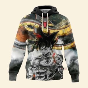 Sweat à capuche Dragon Ball Goku et Shenron