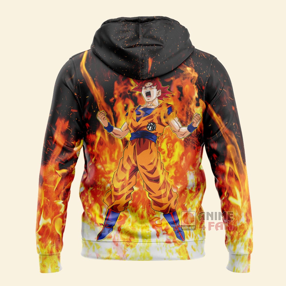 Sweat à capuche Dragon Ball Goku Super Saiyan God – Image 2