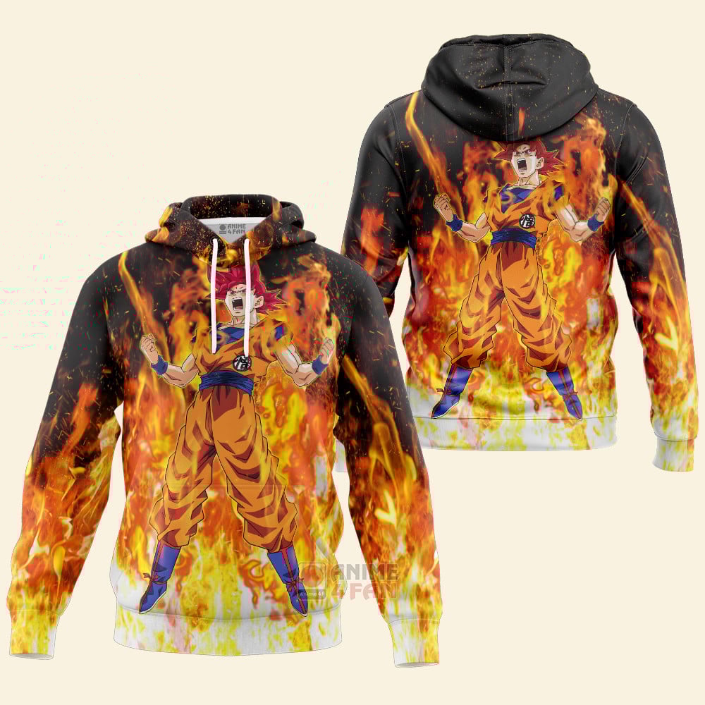 Sweat à capuche Dragon Ball Goku Super Saiyan God – Image 3