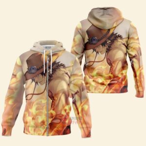 Hoodie zippé One Piece Ace Portgas D.