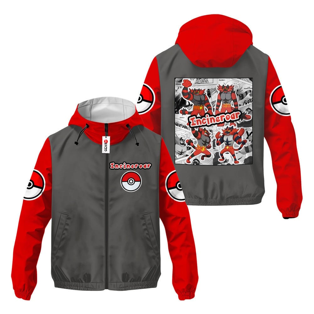 Veste coupe-vent Félinferno (Incineroar) – Pokémon