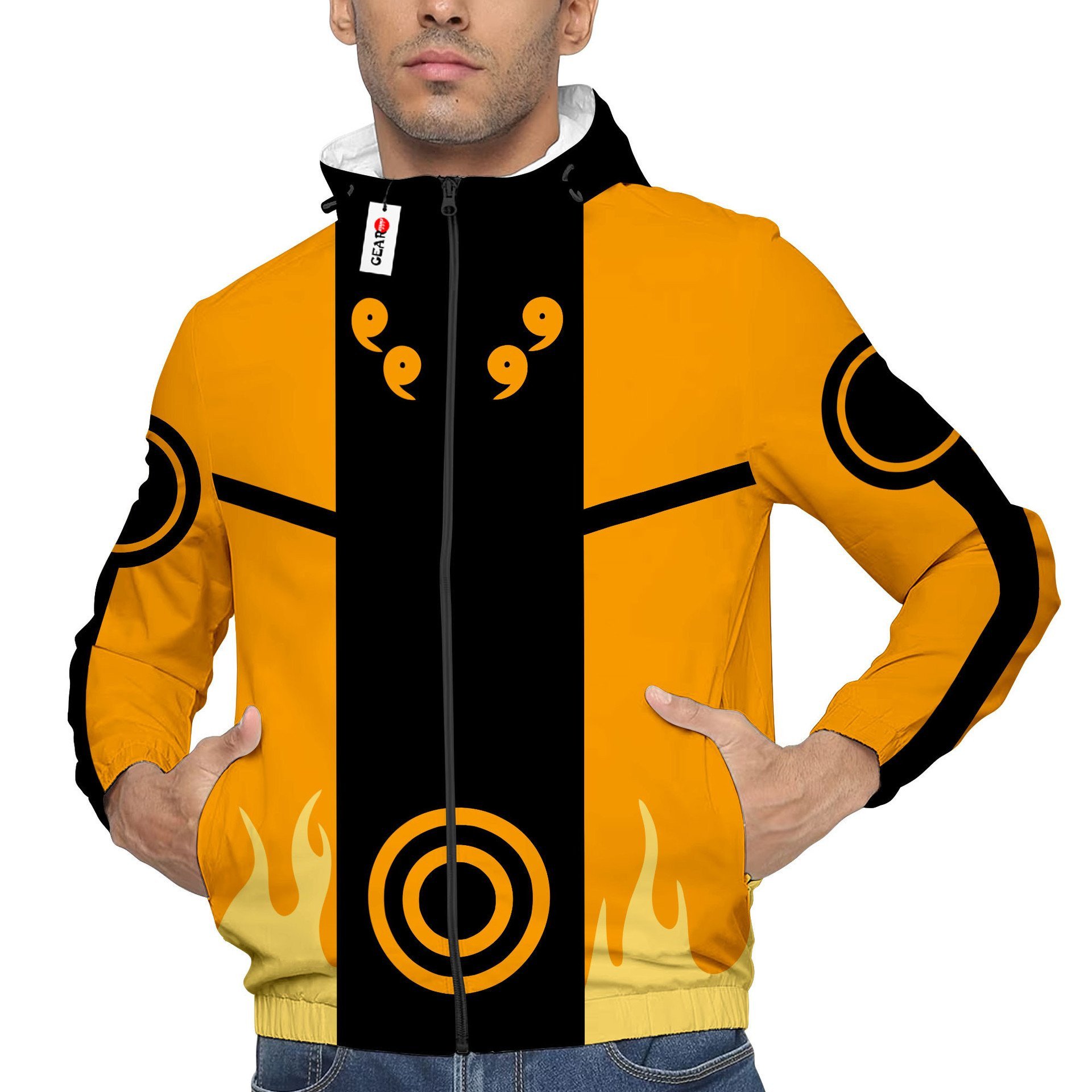 Veste coupe-vent Naruto Uzumaki (Mode Bijû) – Naruto Shippuden – Image 4