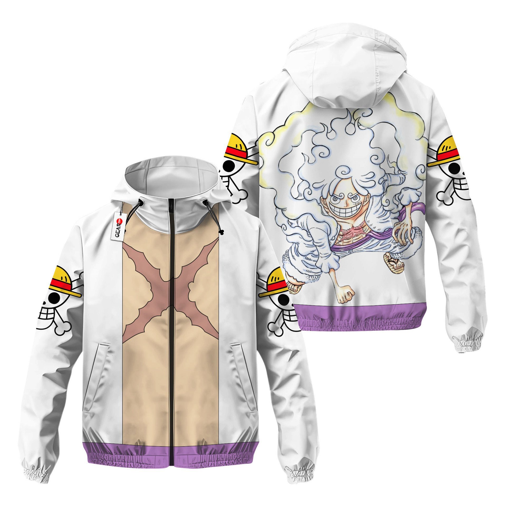 Veste coupe-vent Luffy Gear 5 – One Piece