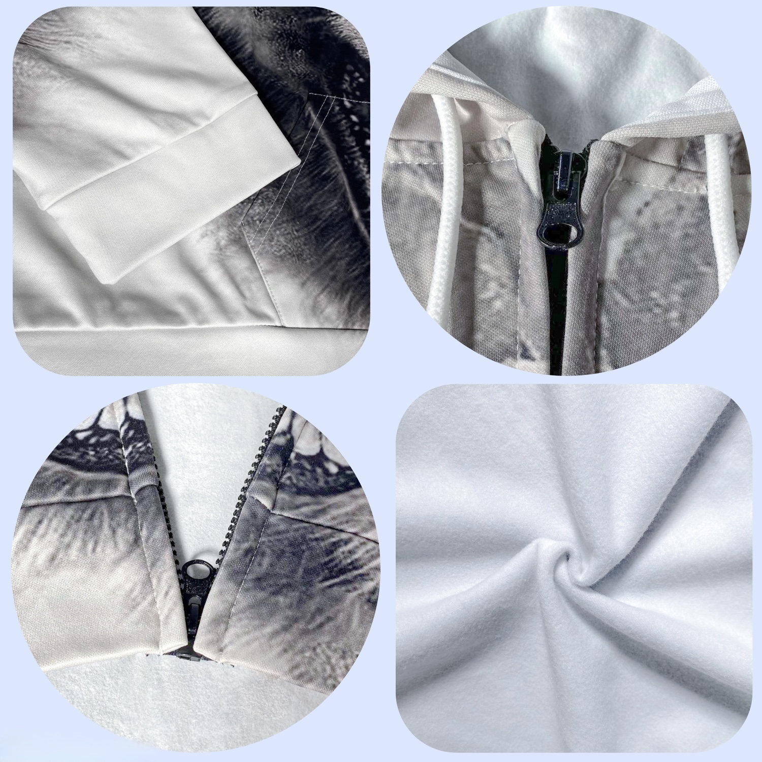 Unisex Zip Hoodie mit Allover-Druck