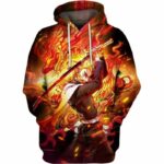 Sweat à capuche Rengoku Kyojuro Breath of Flames – Demon Slayer