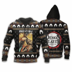 Sweat à capuche Zenitsu Agatsuma Ugly Christmas – Demon Slayer